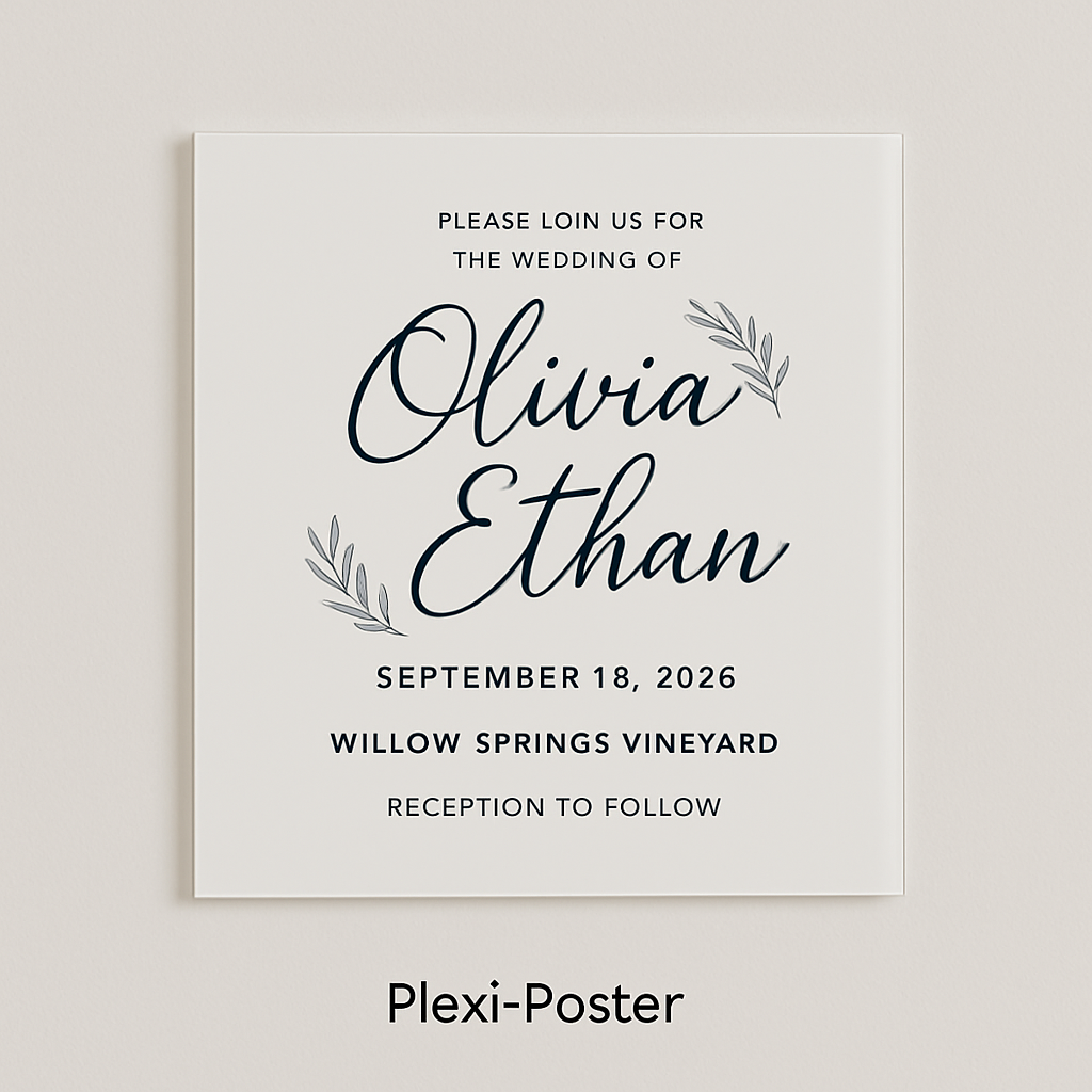Plexi Poster Wedding Invitation