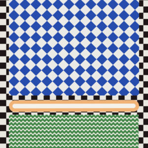 Geometric Pattern With Blue And White Diamonds