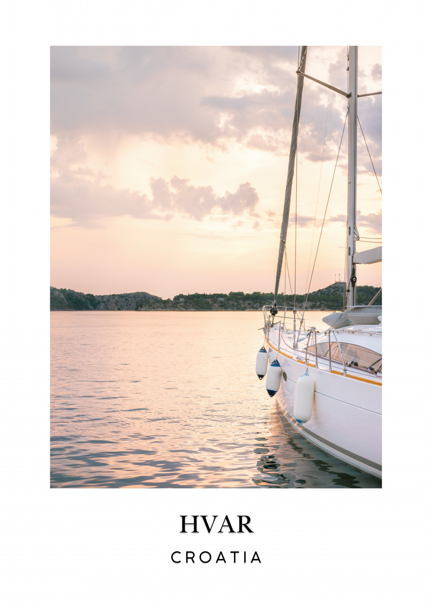 Hvar Croatia travel poster