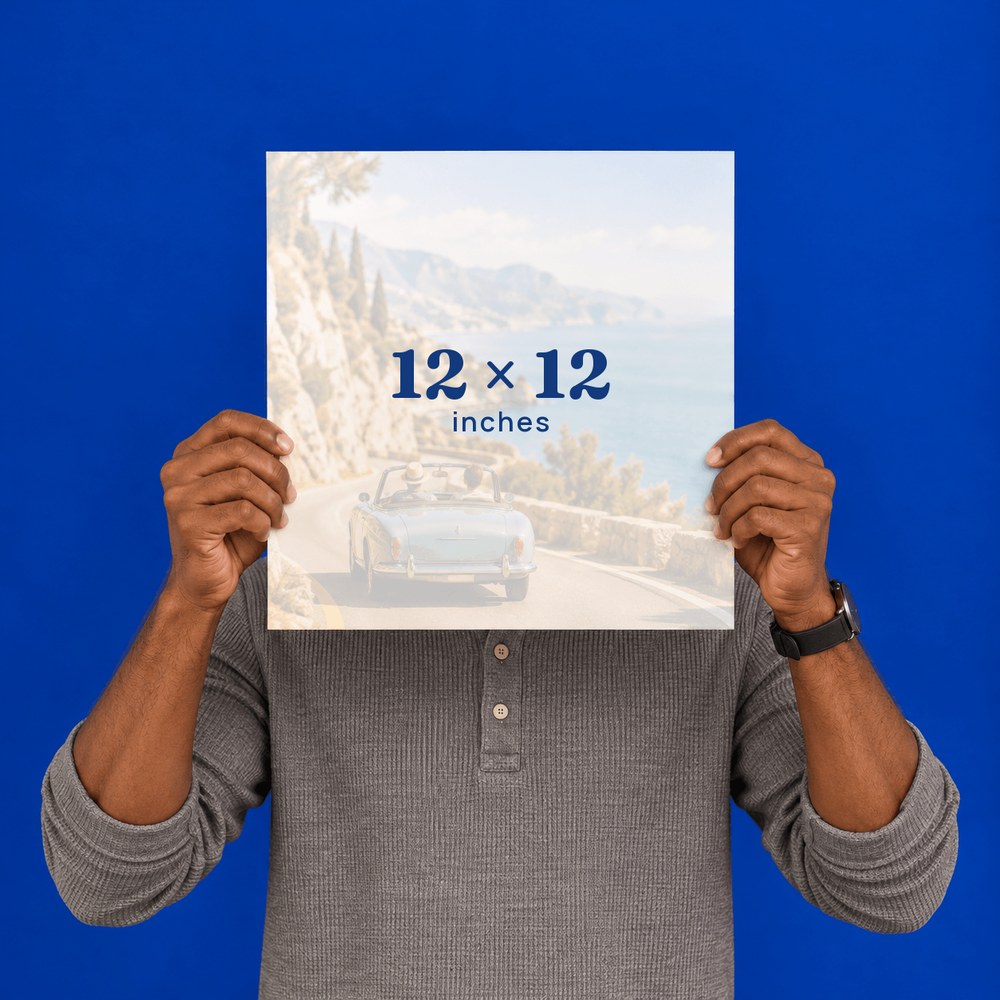 12 x 12 Plexi-Poster with a road trip photo
