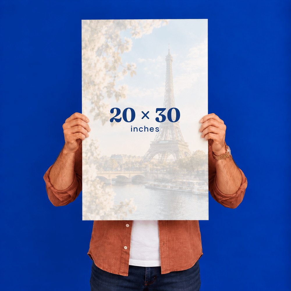 20 x 30 Plexi-Poster with an Eiffel Tower photo